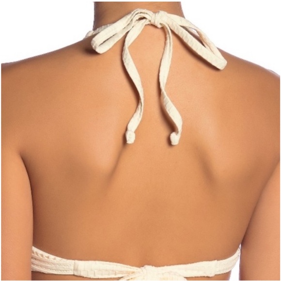 ROBIN PICCONE Perla Halter Bikini Top In Eggshell NWT - Picture 3 of 11